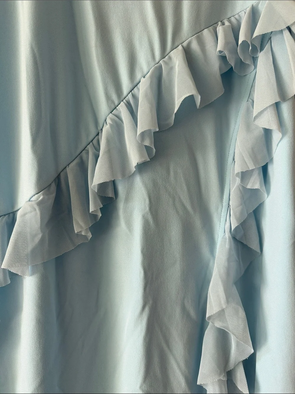Light Blue Ruffled Maxi Dress - Picture 2 of 3